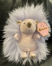    FAO SCHWARZ Sparklers Purple Gold Furry Hedgehog Plush Stuffed Animal 8" NEW