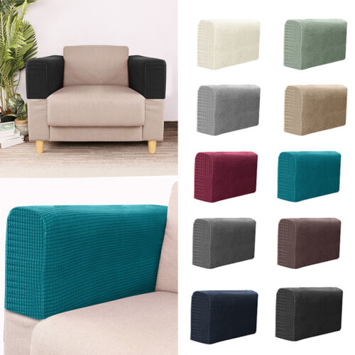 2x Removable Stretch Arm Chair Protect Sofa Couch Armchair Armrest Covers Decor^ - Picture 1 of 25