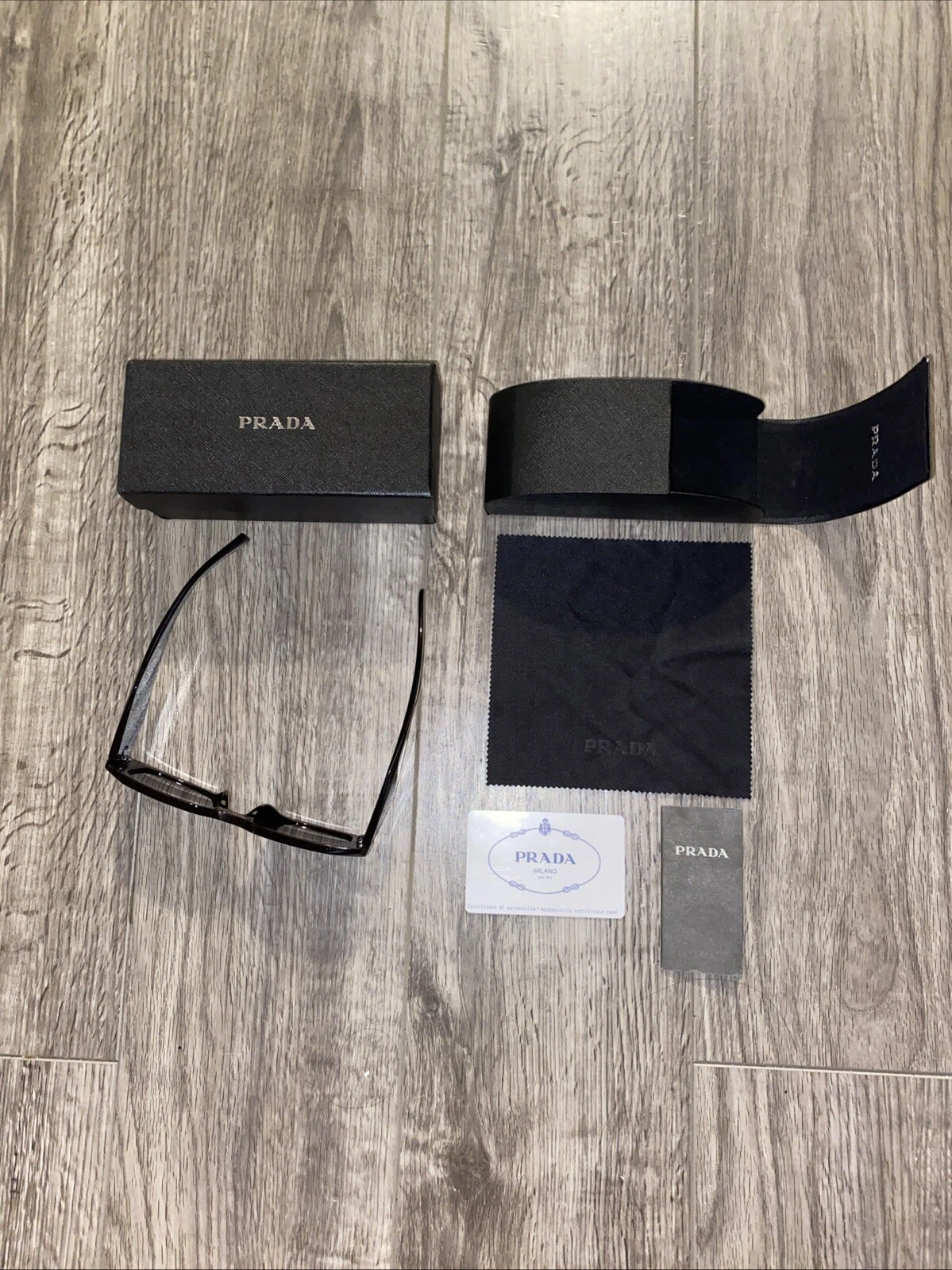 Prada SPR17WS 1AB5S049 Women's Sunglasses Black / Dark Grey Lens