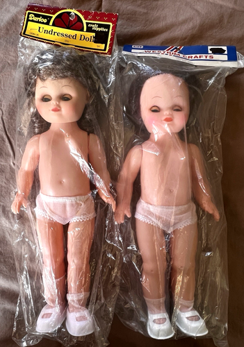 2X-Westrim-Darice 13" Junge Puppe + 13,5" Mädchen Puppe Unterwäsche Socken Schuhe NEU - Bild 1 von 8