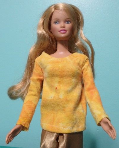 Splotchy Yellow Long Sleeve T-Shirt for 9"-10" fashion BJD doll TSTP16 - Picture 2 of 4