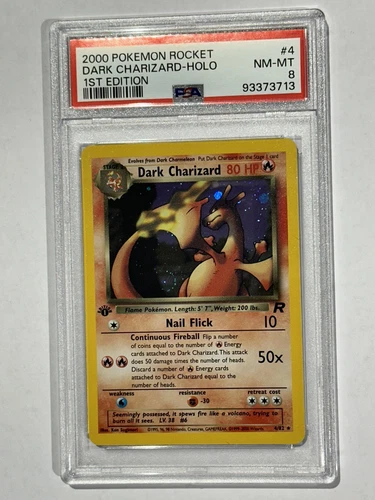2000 Pokemon Rocket 1st Edition - Dark Charizard Holo #4 PSA 8 NM-MT **Swirl
