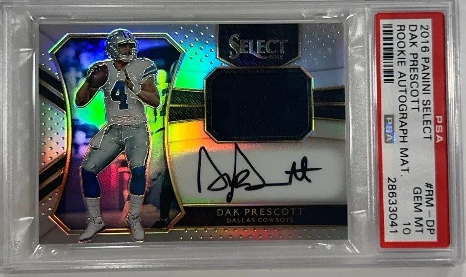 Dak Prescott Panini Select Rookie Autograph Material #RMDP Base