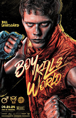 BB0705 Boy Kills World Film By Moritz Mohr 2024 Skarsgard Movie Poster 11x17