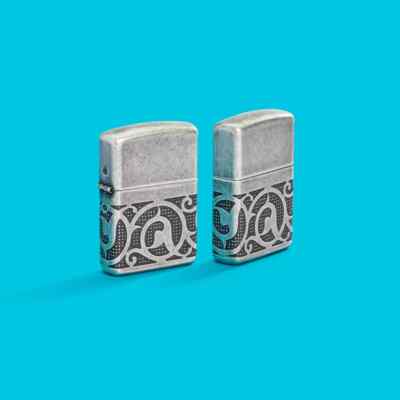 Zippo 49290, Medieval Deep Carve Armor Lighter, Antique Silver