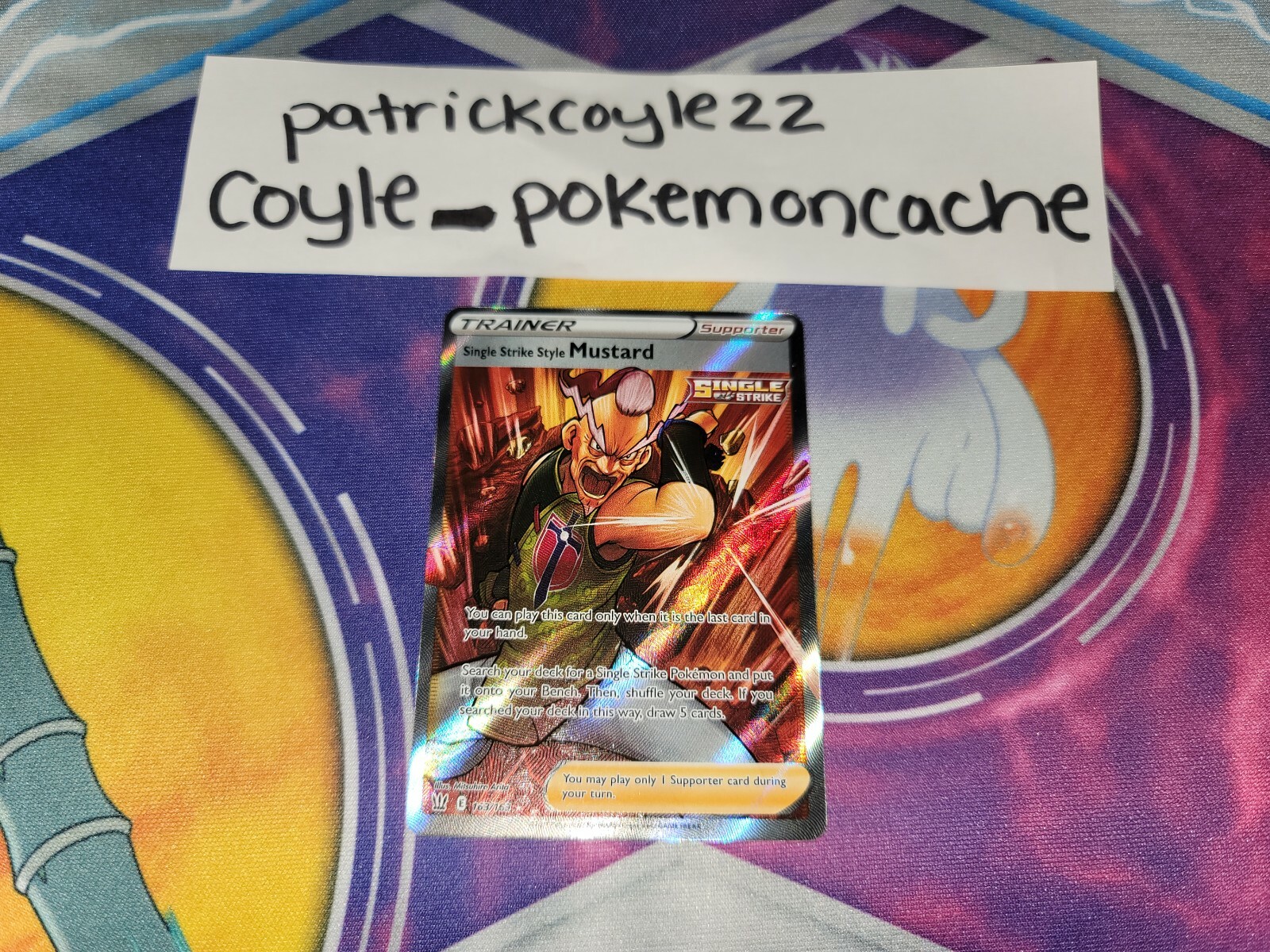 Single Strike Style Mustard Full Art Holo Ultra Rare Battle Styles 163/163 NM