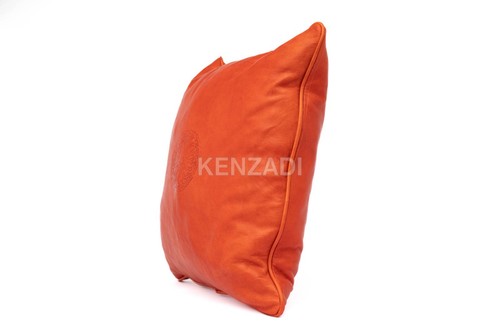 Decorative Moroccan handmade Leather Throw Pillow Covers 16 x 16 In by Kenzadi - Picture 21 of 72