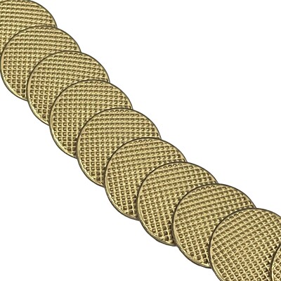 Vintage 80s Gold Tone Coin Disc Stretch Metal Belt Waist Belt Size XS/S 26-28\