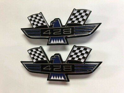 FORD GALAXIE 428 428PI 428CJ SCJ Eagle Performance Vogel Embleme Set Paar Blau