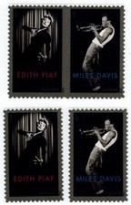 US Scott # 4692-4693 One Pair & Two Singles MNH, Miles Davis & Edith Piaf
