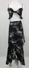 New Flynn Skye Michelle Maxi Dress Womens S Jet Black Burst White Floral
