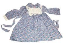 Polly Flinders Vintage Floral Print Smocked Dress Size 4 w Tie  Lace