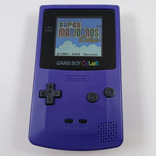Nintendo Game Boy Color Console GBC Grape Purple - Backlit IPS Screen Mod - MINT