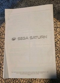 Sega Saturn System Console instruction manual Booklet only (Tall Version)
