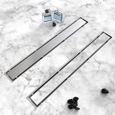 HTOH 36" Tile Insert Linear Shower Drain, 2-in-1 Brushed Nickel, 304 Stainless S