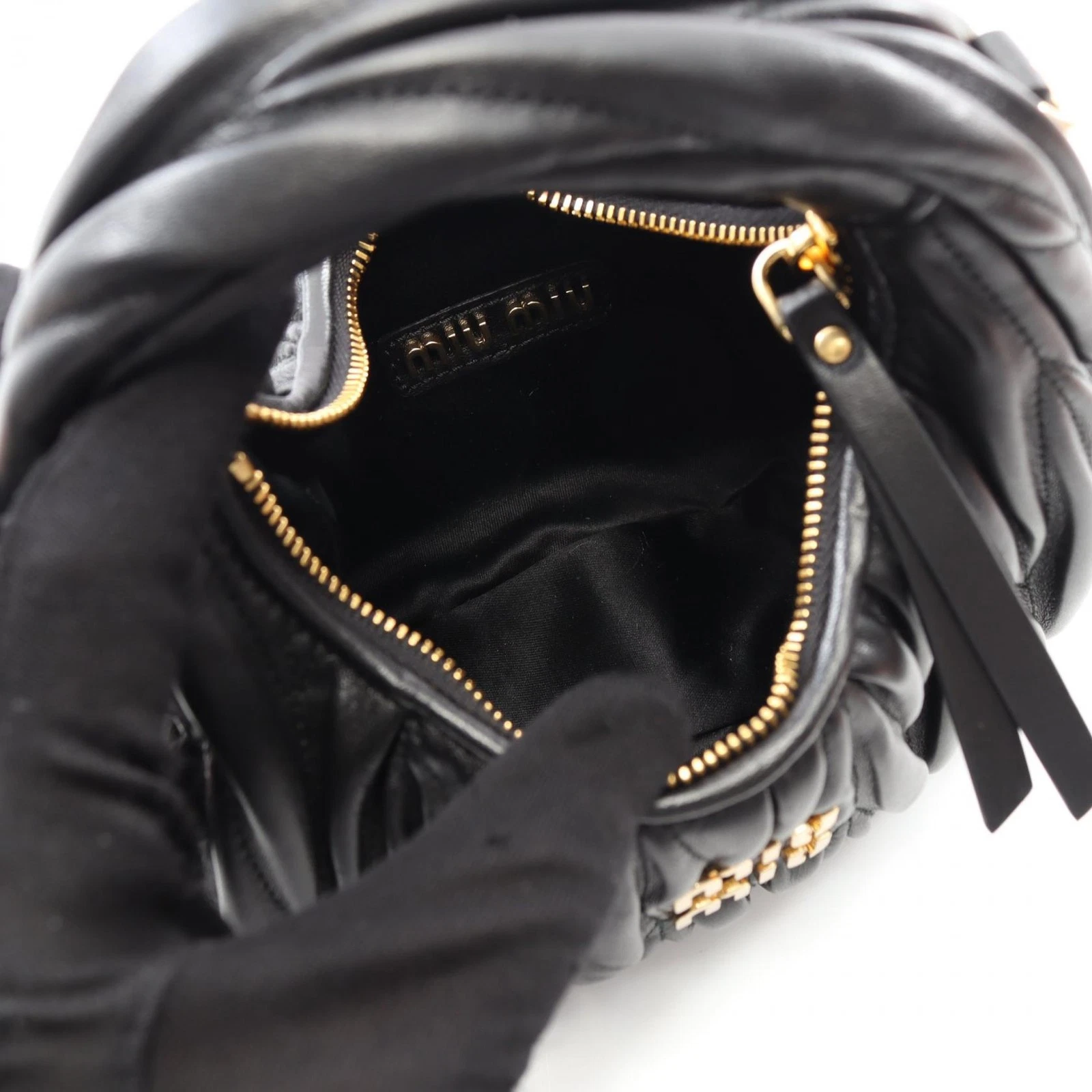 Borsa a tracolla Miu Miu Wonder Matelasse 5BP078OOOAN88F0002 pelle nera NUOVA