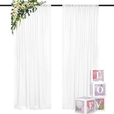 2-Panels 29x96-Inch Baby Pink Chiffon Backdrop Curtain Drapes for Wedding