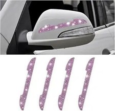 4PCS Car Door Handle Scratch Protector, Pink Crystal Rhinestone St Color: Pink