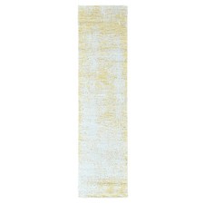 2'6"x10' Yellow Hand Loomed Wool & Silk Modern Design Runner Oriental Rug 10507