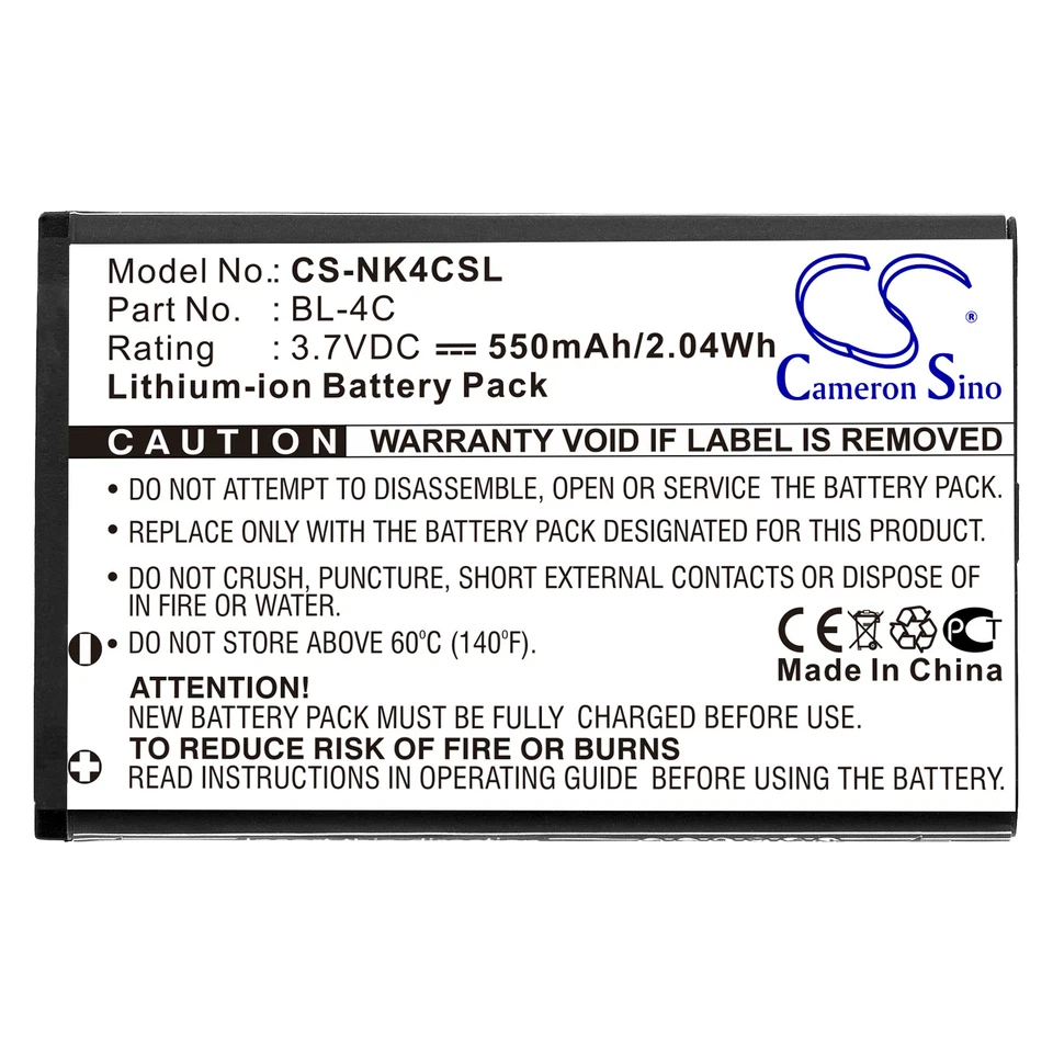 Battery for Nokia 6100 6300 Olympia Vox Color 2159 Myphone BL-4C MP-S-A2 550mAh - Image 3 of 4