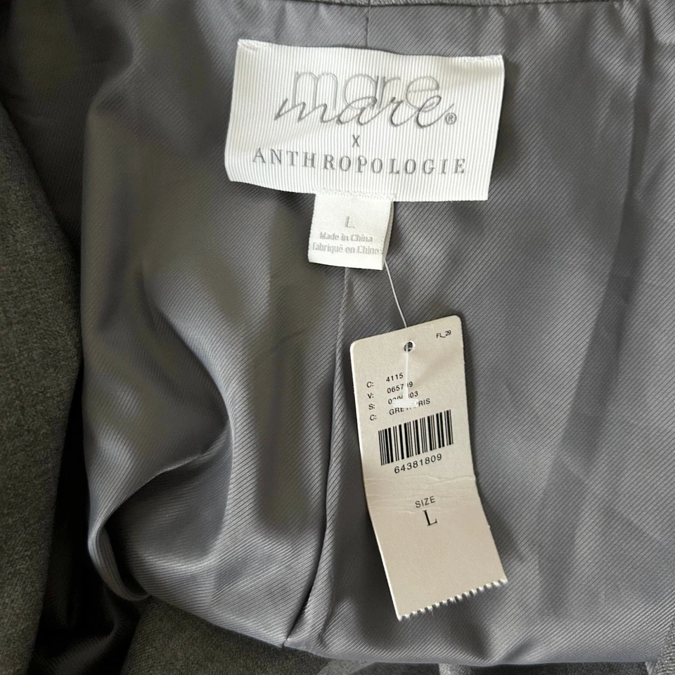 NEW Anthropologie x Mare Mare Cinch Sleeve Open Front Boyfriend Blazer Sz Large - Image 4 of 4