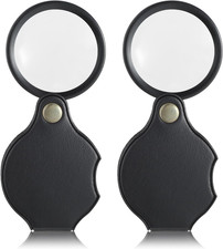 2PCS Small Magnifying Glass 10X Mini Pocket Handheld - 50Mm Diameter
