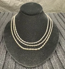 QVC UltraFine USA 999 Pure Silver 3 Strand Necklace Adjustable 17"-21"
