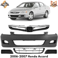 Front Bumper Cover Fascia & Grille Assembly Kit For 2006-2007 Honda Accord