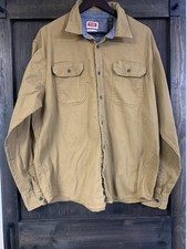 Wrangler Flex for Comfort Men's Twill Button-Up Shirt Beige XL Cotton