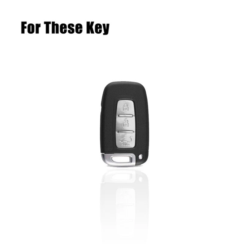 Zinc Alloy Silicone Car Key Case Cover For Kia Optima For Hyundai Elantra Sonata - Image 2 of 4