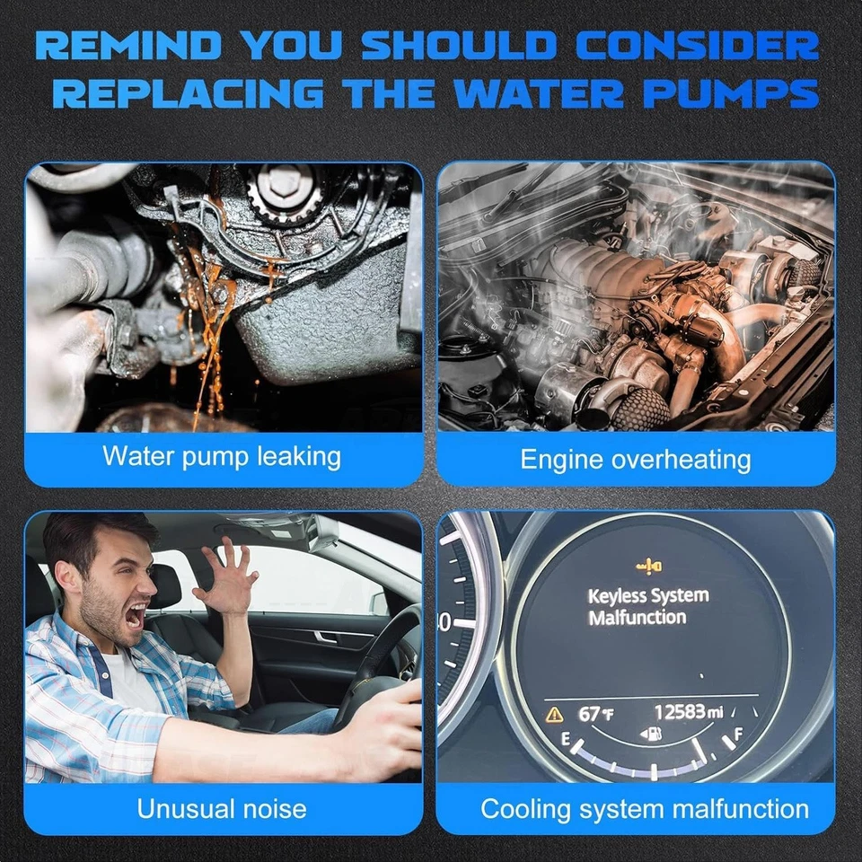 Engine Water Pump for 1989 Chrysler Daytona LeBaron Dodge Shadow Aries L4 2.2L - Изображение 4 из 4