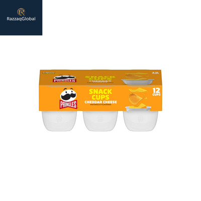 Pringles Cheddar Cheese Potato Crisps Chips, Lunch Snacks, 12 Count