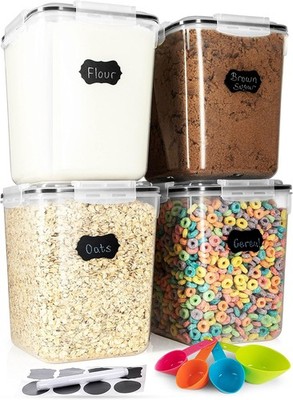Flour Sugar Storage Containers 5.3L/4pk Great Rice Canisters Sets For The