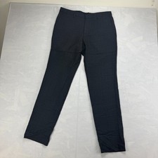 HUGO BOSS Career Pants Men's 34R Gray Plaid Virgin Wool Flat Front Skinny Leg