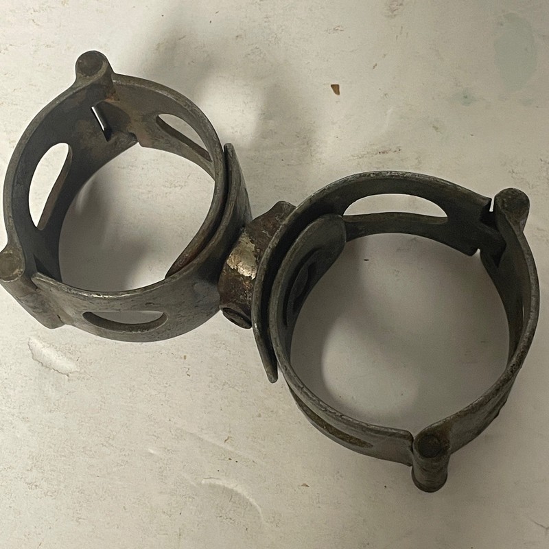 RARE Antique Walton Bros NY PALMER'S Pat 1876 Hand Cuffs - AUTHENTIC - NO KEY