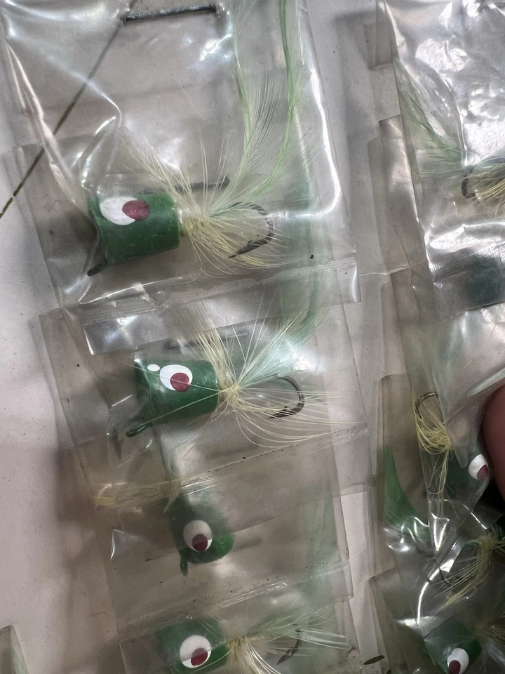 Vintage Lucky Day Kunstköder 23 Stück handgebunden Bachlauf getestet von Fischern grün - Bild 4 von 4