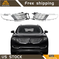 Front Upper LH+RH Grille Chrome Grill Assembly For Lincoln MKX 2016-2017 2018