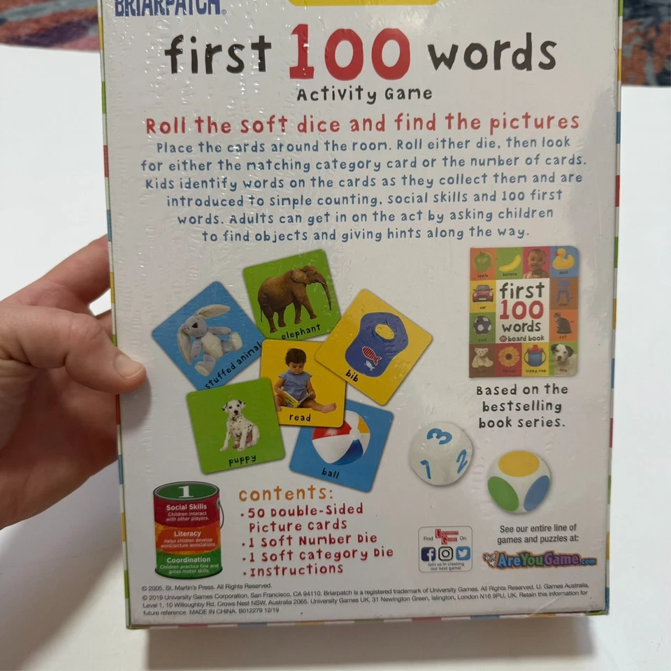 BriarPatch First 100 Words Actiivity Game Baby Toddler Ages 2+ Matching Card NEW - Image 2 of 2