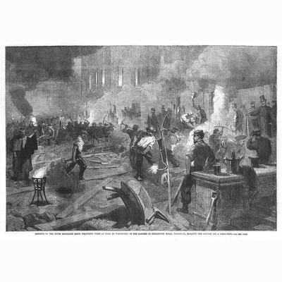 LONDON Clearing Ground at Burlington House, Piccadilly - Antique Print 1862