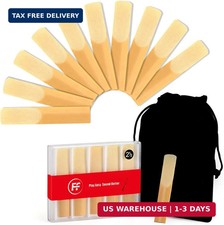 10 Pack Bb Clarinet Reeds Strength 2.5 Natural Cane Reeds for Clarinet, Beginn