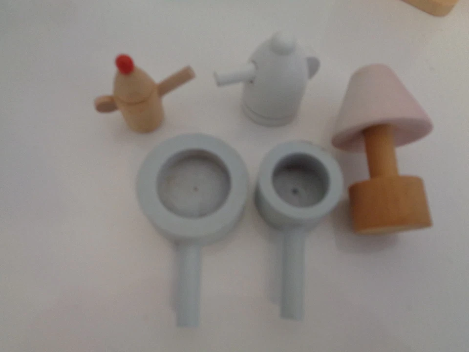 elc & other wooden dolls house furniture & accessories pots & pans - Image 3 of 4