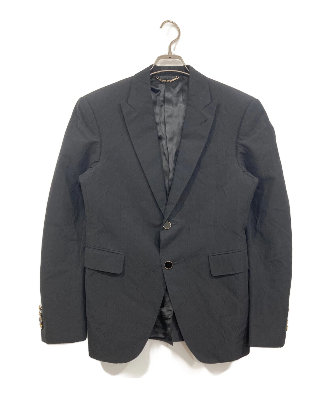 LOUIS VUITTON（LV） LOUIS VUITTON Monogram goffrato 2B giacca sartoriale singola nero taglia: 48