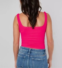 Free People Square One Seamless Tank Top Hot Pink XS