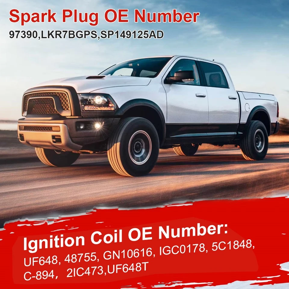 6 bujías de bobina de encendido e iridio para Chrysler Town & Country 2011-2016 3,6 L Foto 2 de 4