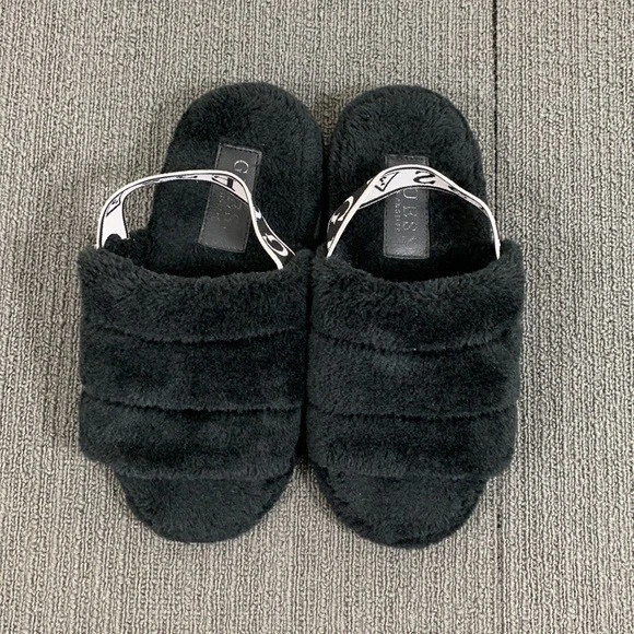 Zapatillas Guess Rozy plataforma deslizables con cordones para mujer talla 6 negras de piel sintética Foto 3 de 4