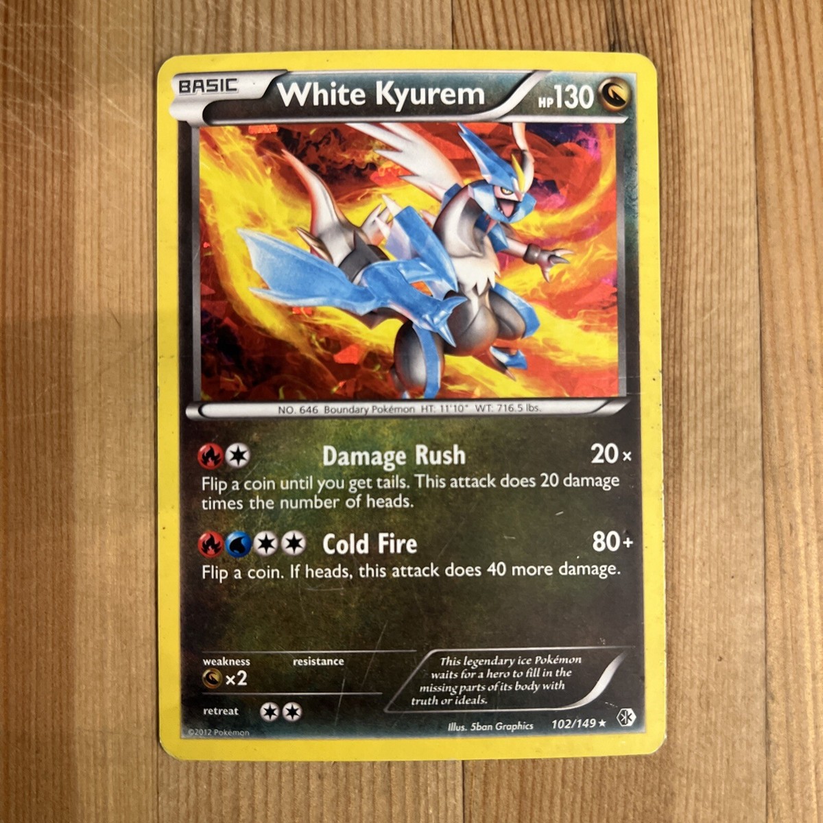 Pokemon TCG White Kyurem 102/149 Cracked Ice Holo Rare BW