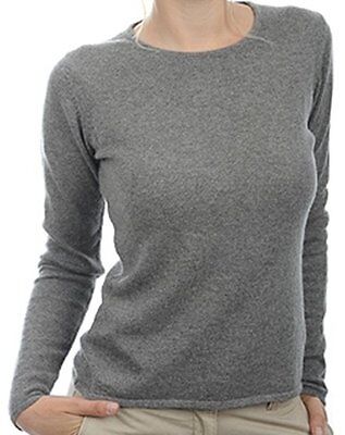 Balldiri 100 Cashmere Kaschmir Damen Pullover Rundhals 2 Fadig Hellgrau