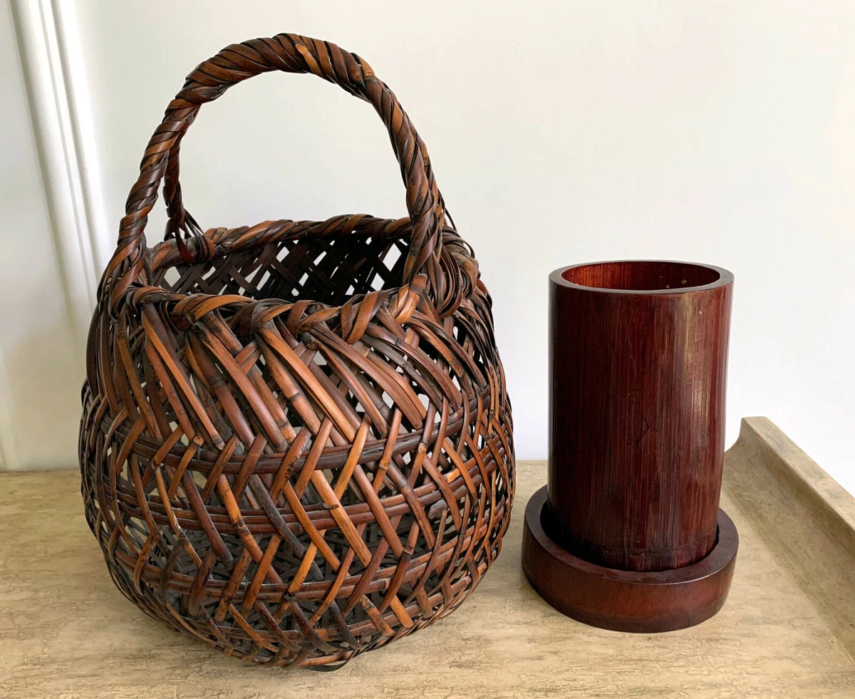 Japanese Bamboo Ikebana Basket by Yamamoto Chikuryosai I Shoen eBay