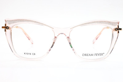 Dream Fever K1019 Pink Gold Transparent Acetate Fashion Eyeglasses