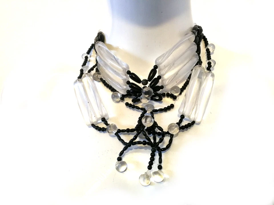 gioiello trasparente plexi minimal collana bracciale da donna designer collarino - Immagine 4 di 4